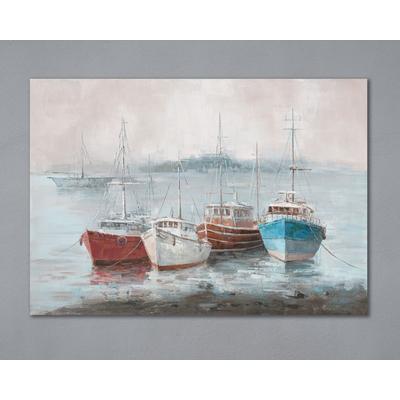 La Casa »Boote auf dem Wasser« Ölbild handbemalt 100x70 cm Image