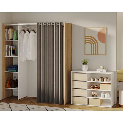 TemaHome »Tom 1« Kleiderschrank mit Vorhang Eiche Taupe TemaHome »Tom 1« Kleiderschrank mit Vorhang Eiche Taupe – erhältlich in Größe Image
