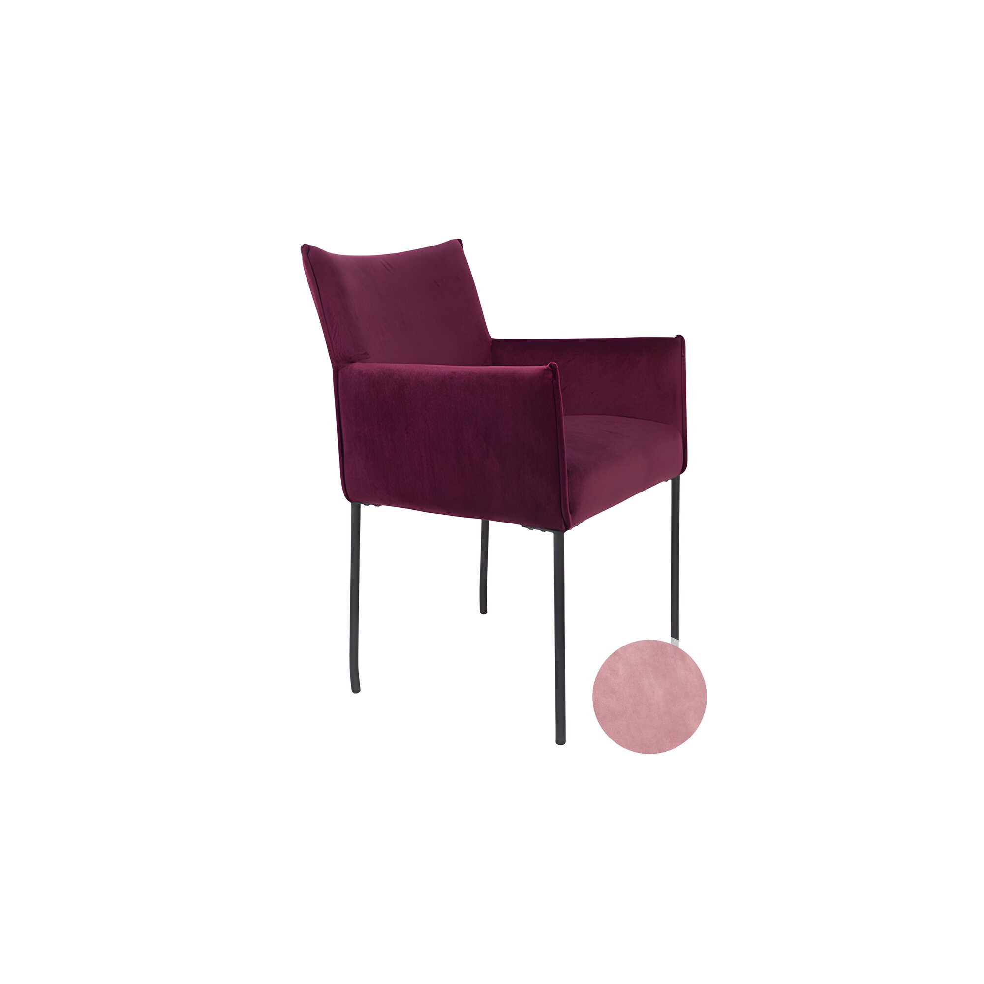 designline »Dion Velvet« Polsterstuhl mit Armlehne – erhältlich in 4 Farben