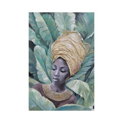 La Casa »African Lady mit gelbem Turban« Ölbild handbemalt 80x120 cm Image