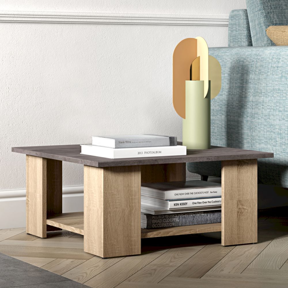 TemaHome »Square« Kaffeetisch Eiche mit Concrete