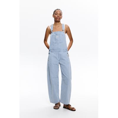 Striped Balloon Fit Dungarees