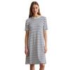 Jerseykleid MARC O'POLO "mit TENCEL™ Modal", Damen, Gr. M, Normalgrößen, multi, muted blau, Obermaterial: 50% Baumwolle, 47% Modal, 3% Elasthan; Futter: 100% Nicht verfügbar, unifarben, loose fit knielang, Rundhals, Kurzarm, Kleider