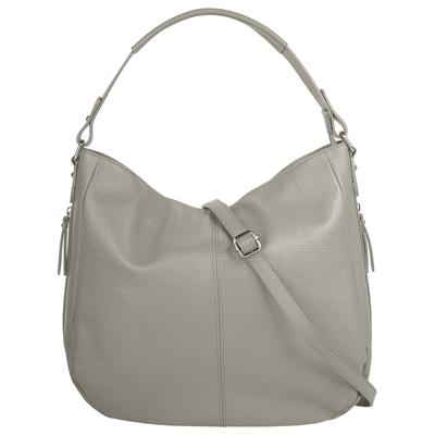 Shopper CLUTY, Damen, Gr. B/H/T: 34cm x 31cm x 9cm onesize, grau, Leder, unifarben, leicht glänzend, Taschen, echt Leder, Made in Italy Image