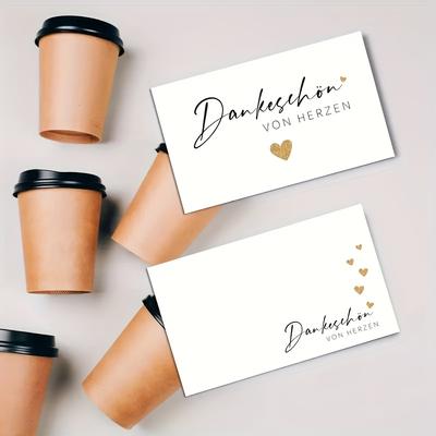 TEMU 50 Small German Thank You Cards With For Birthday Party Favors, Wedding Giveaways, Small Business Supplies, Online Store Packaging Inserts, Suitable For Image