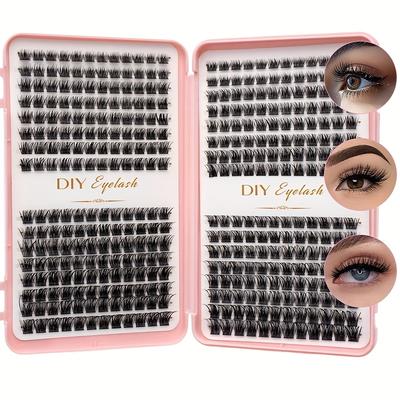 TEMU Diy Eyelash Extension Kit - Individual Lashes, D , Lengths, Unscented, Makeup Application Image