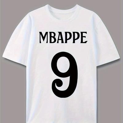 TEMU Men 9 Graphic Tee Stylish Black White Short Sleeve T-shirt Summer Everyday Tshirt Lettering Top Lightweight Tshirt Image