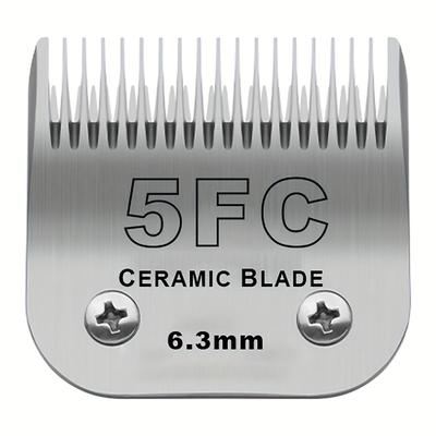 TEMU Detachable Pet Dog Grooming Clipper Ceramic Blades, Stainless Steel, Compatible With Size 5fc 1/4” (6.3mm) Cut Length, A5, Km10 Series Clippers, & For Grooming Image