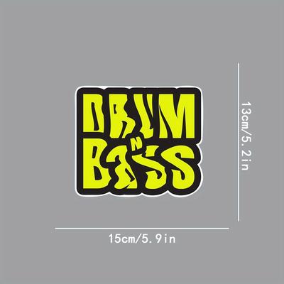 TEMU Waterproof Vinyl Stickers For Drum N Bass Enthusiasts, To Be -resistant And . Personalizing Laptops, Helmets, Stylish Motorcycles, Toolboxes, Guitars, Scooters, And Cars. Image