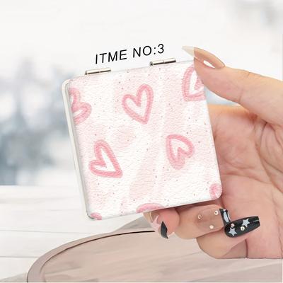 TEMU Portable Makeup Mirror, Folding Small Mirror, Mini Handheld Makeup Mirror, , , Flip Square, Make-up Mirror, Daily Holidays, Birthdays, Day, Couples, Students, Girlfriends, , Wedding Gifts Image