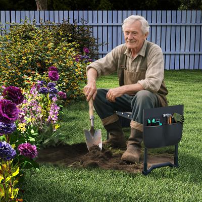TEMU Kniebank For Gardening Upholstered Seat Pad Eva Foam Pillow Garden Stool Foldable Up To 150 Kg With Tool Pocket, Image