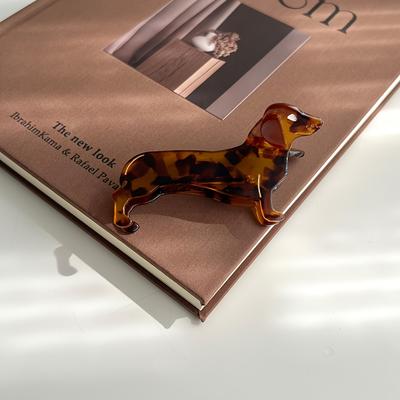 TEMU Cartoon Sausage Dog Hair Clips Made Of Acetate, Versatile Shark Clips For, Styling Updos, Featuring Cute French Animal Designs In Large Sizes For -border . Image