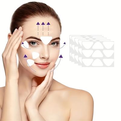 TEMU 90pcs Silicone Facial Patches For Forehead And Smile Lines, Hypoallergenic Skin Firming Strips, Easy Application, No Electricity Or Battery Needed, ||hypoallergenic Design Image
