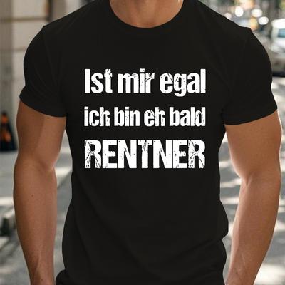 TEMU Men's Short Sleeve T-shirt For Summer With A Fun German Retirement Theme Image