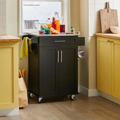 TEMU Kitchen Cart Serving Cart Side Cart For The Office Black Image