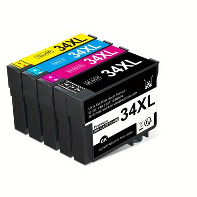TEMU 34xl Printer Cartridges Compatible 34 Xl 34xl Cartridges Multipack Workforce Pro Wf-3720dwf Wf-3725dwf Wf-3720 Wf-3725 Wf3720 Wf3725 (black, Blue, Red, Yellow, 4-pack) Image