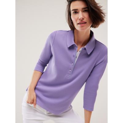 Walbusch Damen Poloshirt Strukturmuster Lila Image