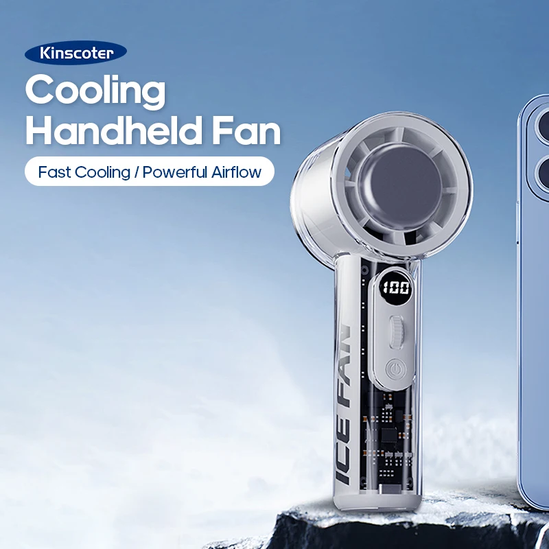 KINSCOTER Neue tragbare Kühlung kleine Klimaanlage 100 Wind Hochgeschwindigkeits-Mini-Handventilator 3000 mAh USB-Turboventilator für den Außenbereich Image