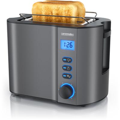 Arendo - manha Toaster mit Restzeitanzeige, 2 Toastschlitze, integrierter Brötchenaufsatz, 6 Image