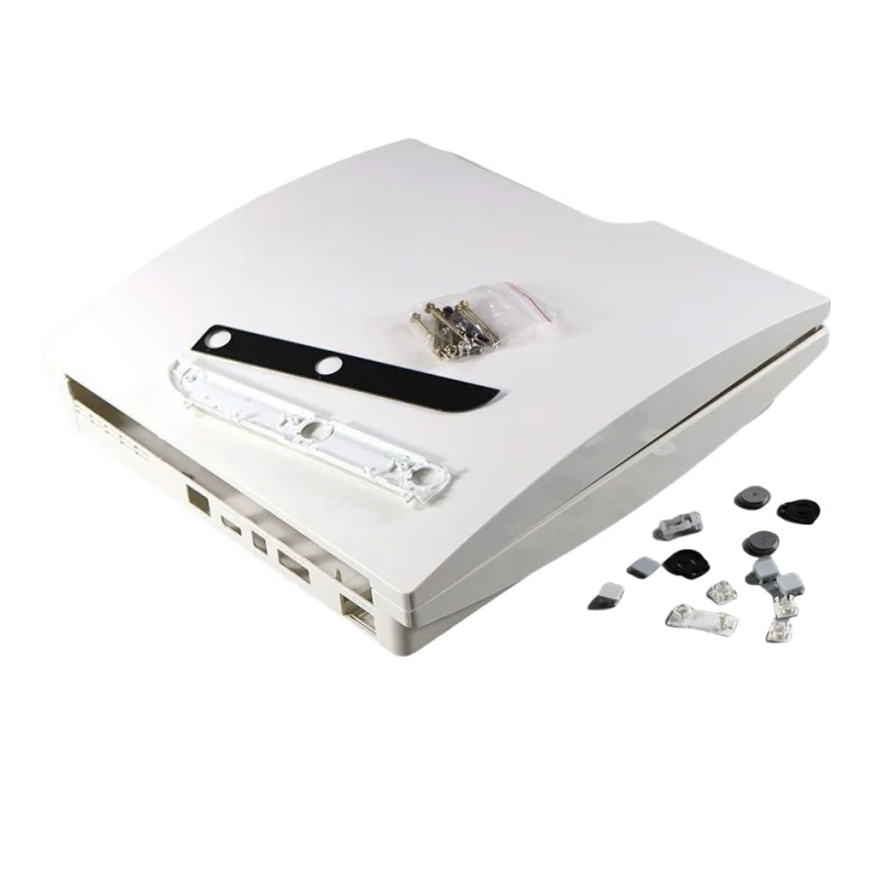 Für PS3 Slim CECH-2xxxx Konsole Ersatz Shell Neue Oberen Unteren Gehäuse Fall Für PS3 CECH-2512B Abdeckung Schwarz/Weiß und Schrauben