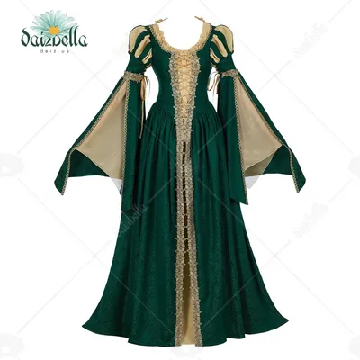 DAIZBELLA Mittelalterliches Renaissance-Kostüm für Damen, Pseudo-zweiteiliges Image