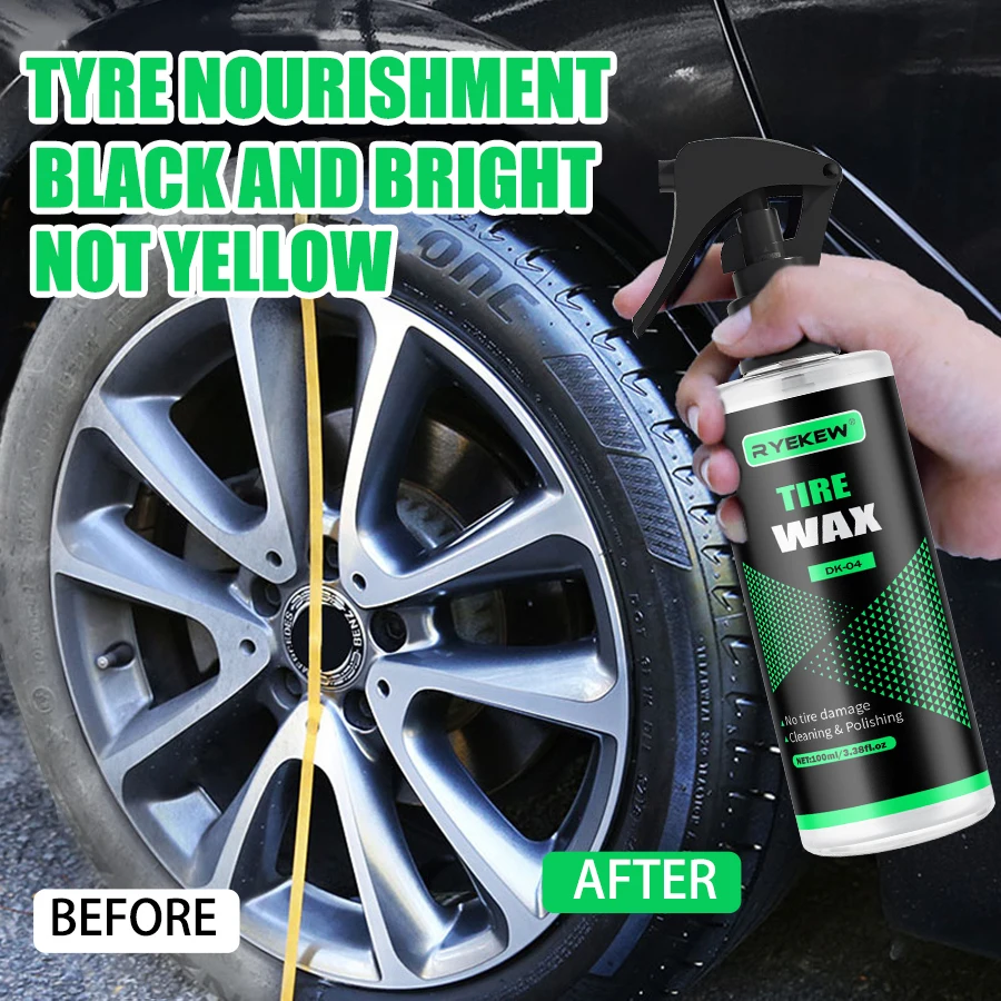 Reifenbeschichtungsspray, Hochglanz, hydrophobes Dichtmittel, Wachs, Auto, Rad, Polieren, Aufheller, Autopflege, neu schwarzes Reifen-Renovierungsmittel