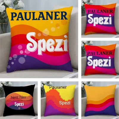 P-Paulaner Spezi Logo Kissenbezug, kurze Plüsch-Kissenbezüge, Sofa, dekorativ, Geschenk, Zuhause, Image