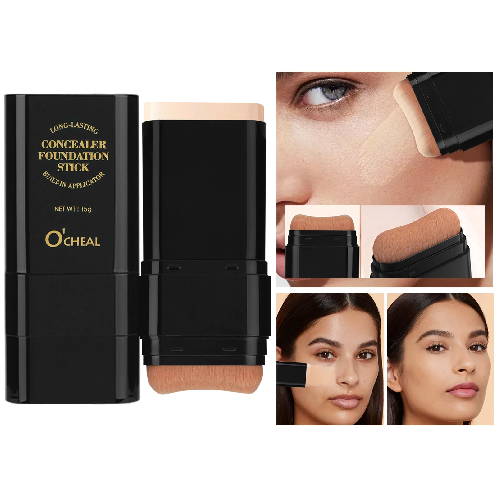 O'cheal Two In One Concealer Foundation Stick Facial Matte Waterproof Bronzer Contouring Face Coverage Moisturizing Makeup Cream Image