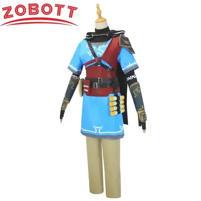Spiel Zelda Cosplay Breath of the Wild Link Cosplay Kostüm Hemd Umhang Zubehör Sets Erwachsene Kinder Outfit Image
