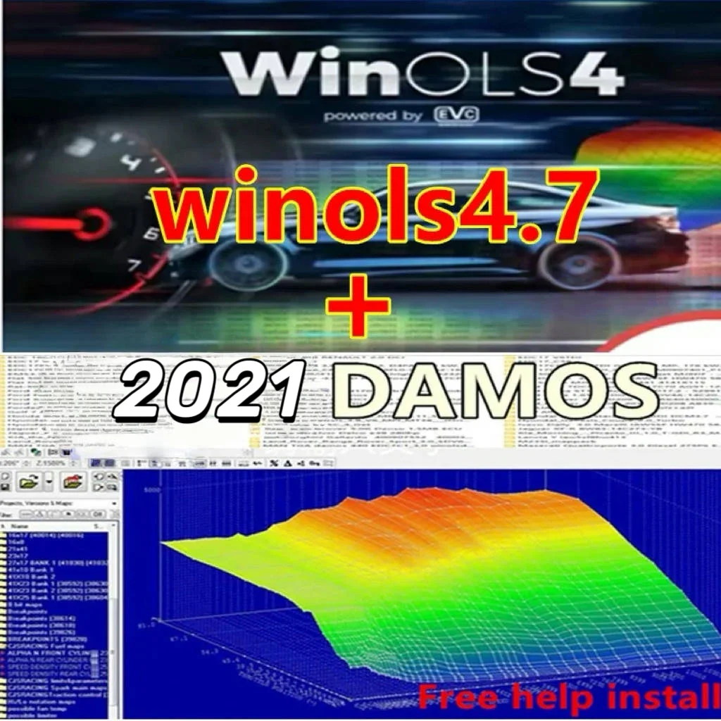 2025 heißer Verkauf Winols 4.7 Software + 2021 Damos Datei Neueste ECU Programmierung Tool + Installation Video Guide Auto Auto Reparatur Softwa Image