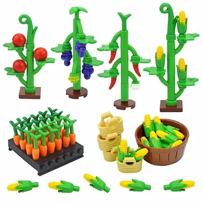 City Garden Scene MOC Orchard Farm Plant Bricks Corn Grape Chili Berry Pepper Educational Building Image