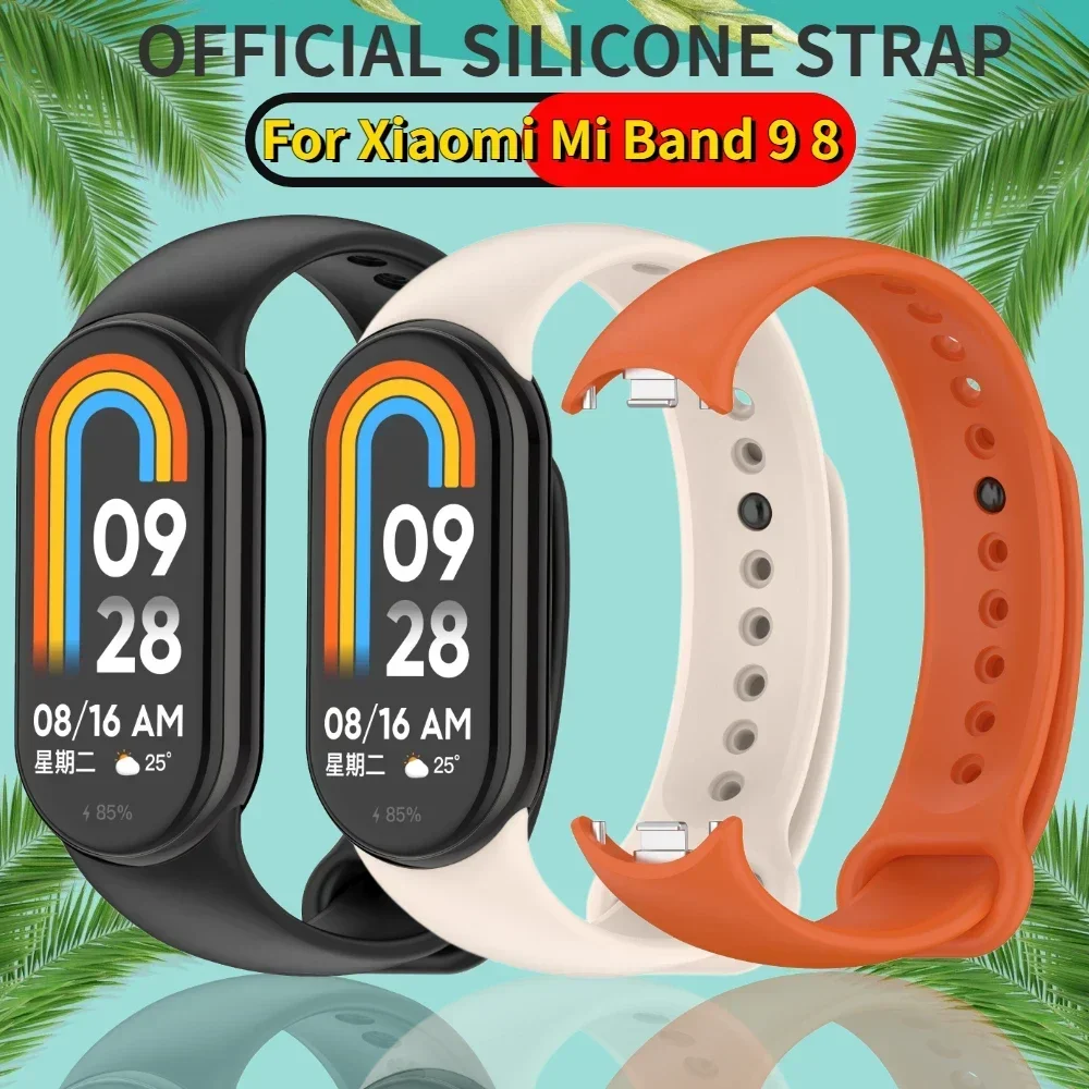 Offizielles Silikonarmband für Xiaomi Mi Band 9 8, weiches Sport-Armband, austauschbares Armband, Mi Band 9 8, Correa-Gürtel-Zubehör Image