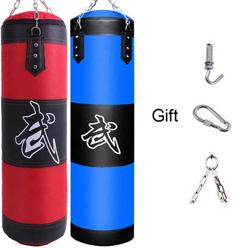 Punch Sandbag Heavy Boxing Boxsack mit Deckenhaken Stahlkette Fitnesstraining MMA Kickboxen Muay Thai Karate Taekwondo Image