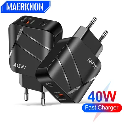 PD 40W USB C Charger QC3.0 Type C Fast Charging For iPhone 14 13 Pro Max Xiaomi Samsung Huawei Wall