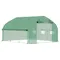 Outsunny Tunnel Greenhouse W/ Mesh Door & Roll-Up Sidewalls Hot House Green