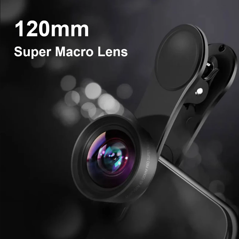 Objectif Macro MARTVSEN 120MM, Super Macro professionnel 5K HD 10x avec Clip de téléphone universel, objectif Photo d'appareil photo pour Smartphone
