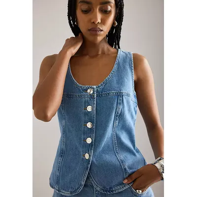 ALIGNE Ariella Buttoned Denim Top
