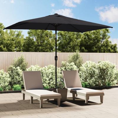 TEMU Parasol Market Umbrella Balcony Umbrella Garden Umbrella Patio Umbrella Sun Protection With Metal Pole 300 X 200cm Black Image