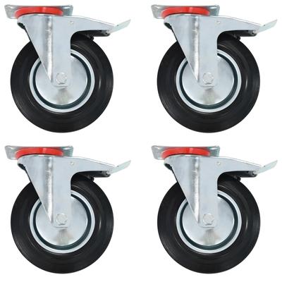 TEMU Swivel Castors With Double Brakes 4 Pcs 200 Mm Image