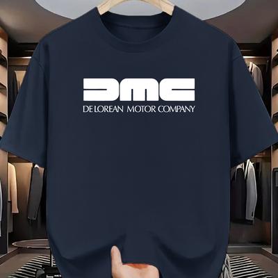TEMU Motor Company Printed Short Sleeve T-shirt, Classic Retro Style Suitable For Car Enthusiasts And Fashionable Youth Image