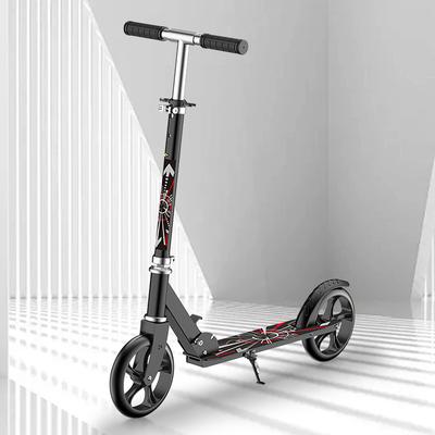 TEMU Foldable Scooter, Portable Foldable Big Wheel Scooter With , Easy Folding, Adjustable Handlebar, 100 Kg Load Capacity, Rear Foot Brake, Black Durable Iron Structure, City Commuting, Sports, Toys Image