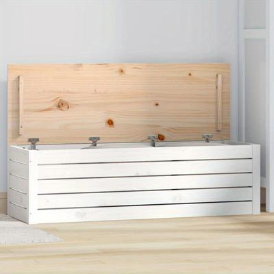 TEMU Chest White 109x36.5x33 Cm Solid Pine Wood Image