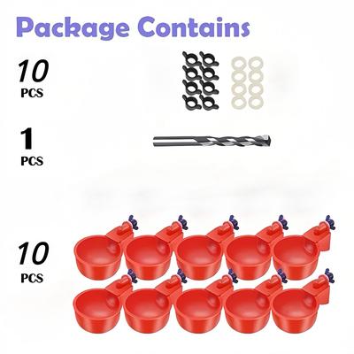 TEMU 10pes, Pet , Pet , Feeding Bowl, Waterer, Poultry And , Fully , Battery Image