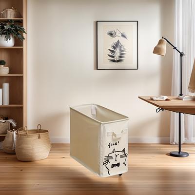 TEMU 1pc Of Office Workstation Study Table Under The Movable Sundries Storage Basket With Wheels, Home Storage - Storage - Student Textbook Storage, Shelf Baskets Image