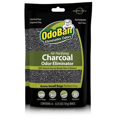 Odoban Air Purifying Charcoal Natural Odor Eliminator, Fragrance-Free, 0.35 Oz, Pack Of 6 Bags