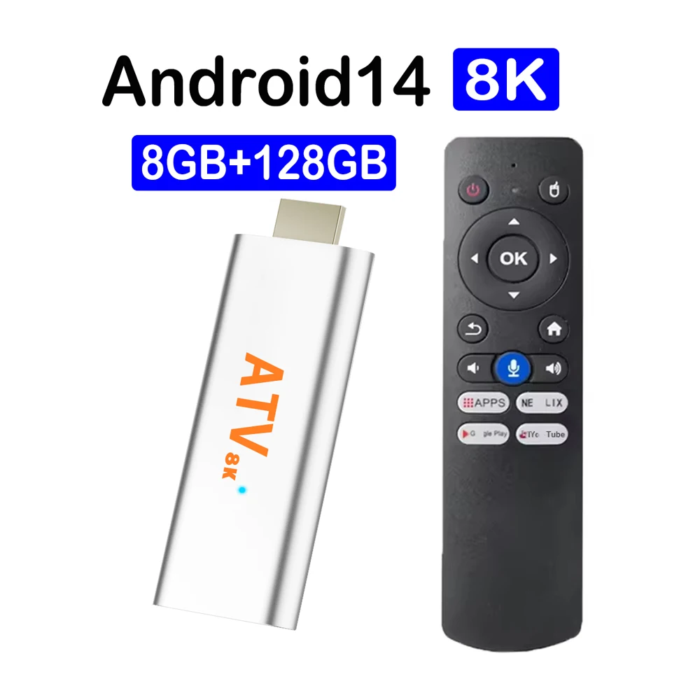 2025 Mini Q15 TV Stick Android 14 TV Box 8K Ultra Allwinner H313 8 GB 128 GB Streaming Media Player Google Assistant Set Top Box Image