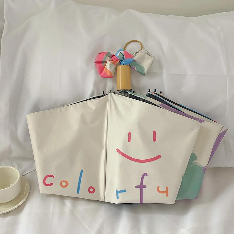 Damenschirm – leichtes und tragbares Faltdesign, geeignet für Sonnen- und Regenbelichtungen, perfekt für Reisen im Freien Image