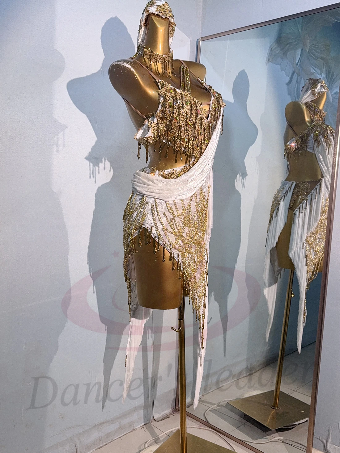 Professionelles Kleid für lateinamerikanischen Tanz, hochwertiges, individuelles Farbblock-Design, Tango, weiblich, Erwachsene, Kinder, Standard-Bühnenkostüm Image