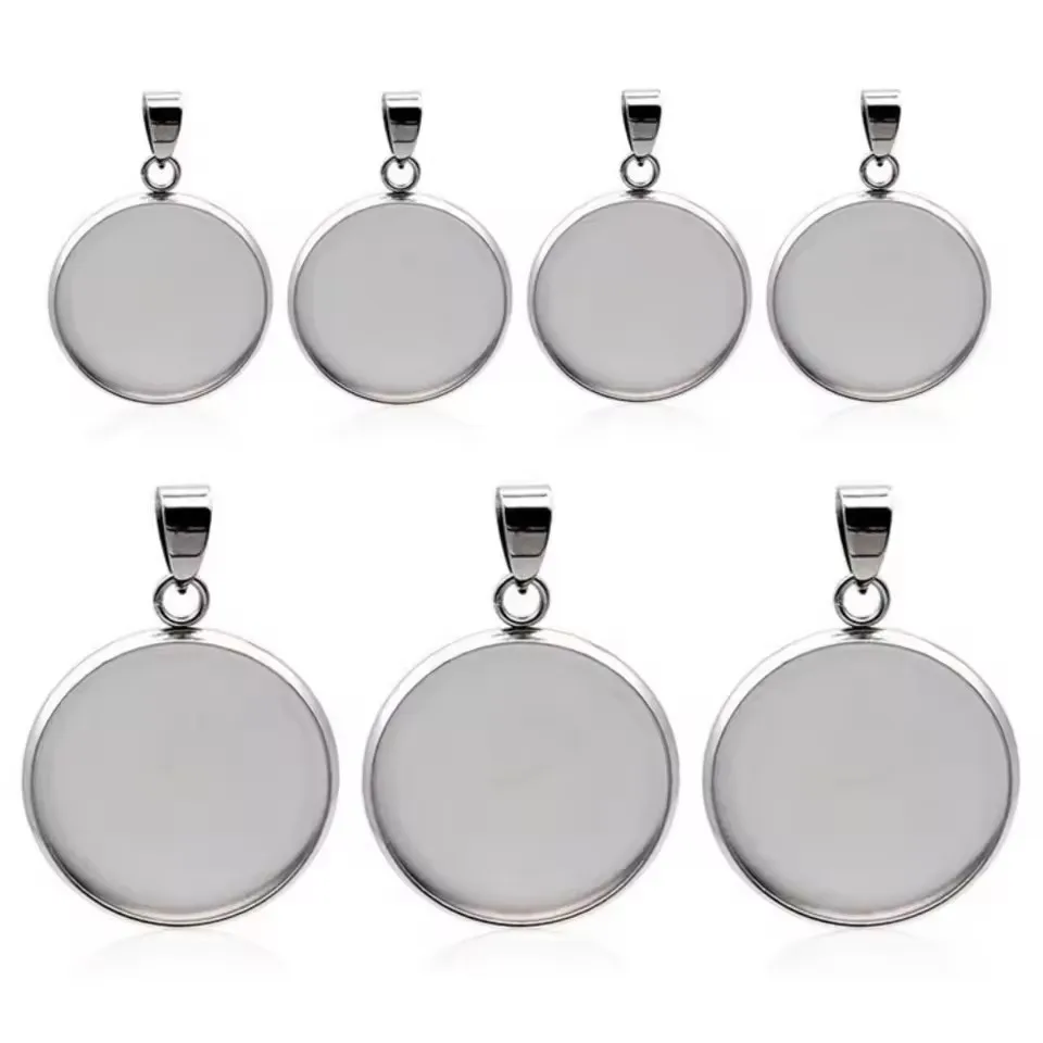 20 Teile/los 925 Sterling Silber Blank Cabochon Basis Einstellung Charms Anhänger Fit 10 12 14 18 20 25MM Schmuck Machen liefert Image