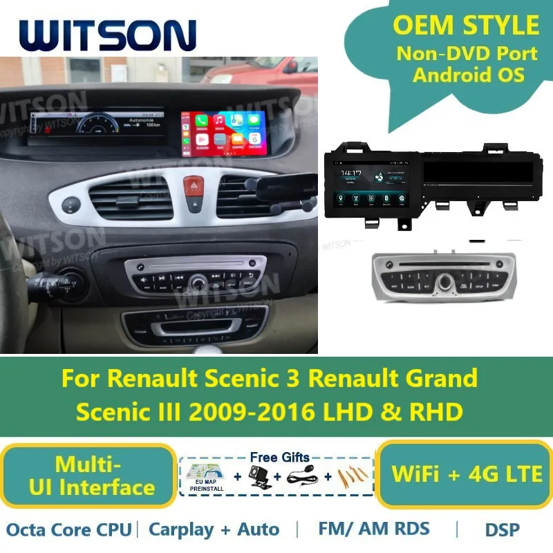 WITSON Android Auto Stereo Für Renault Scenic 3 Grand Scénic III 2009-2016 GPS WiFi Auto Radio Navi audio Carplay Multimedia Image